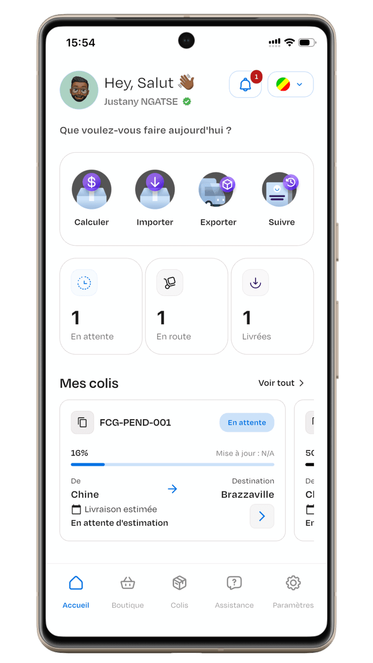 Application Fournisseur CG sur Android
